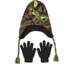 Camouflage T-rex Hat And Glove Set