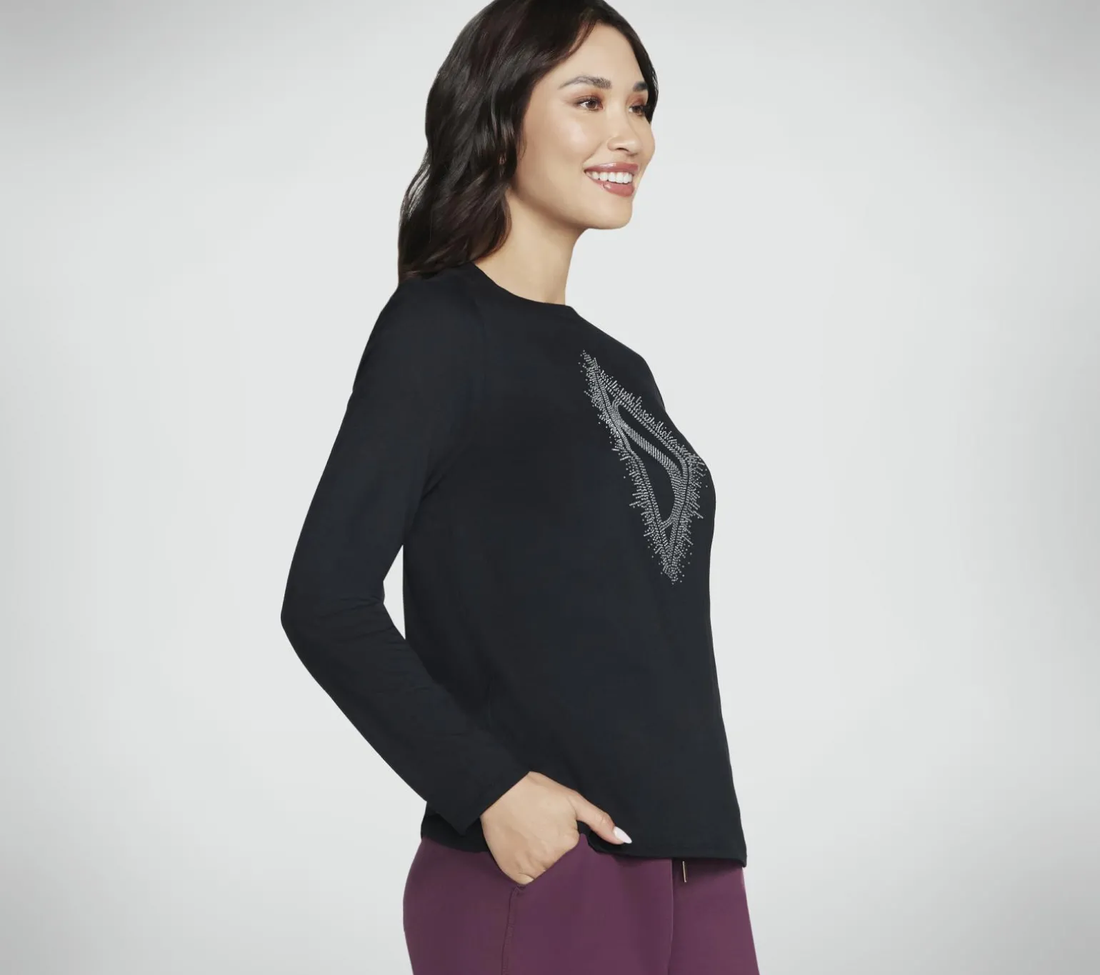Rhinestone Burst Long Sleeve Tee
