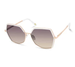 Semi-Rimless Geometric Sunglasses